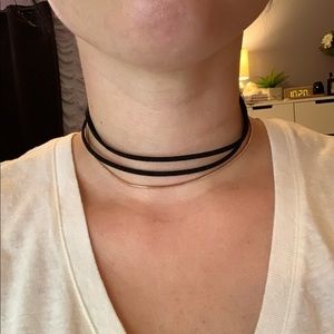 Velvet and rose gold choker necklace